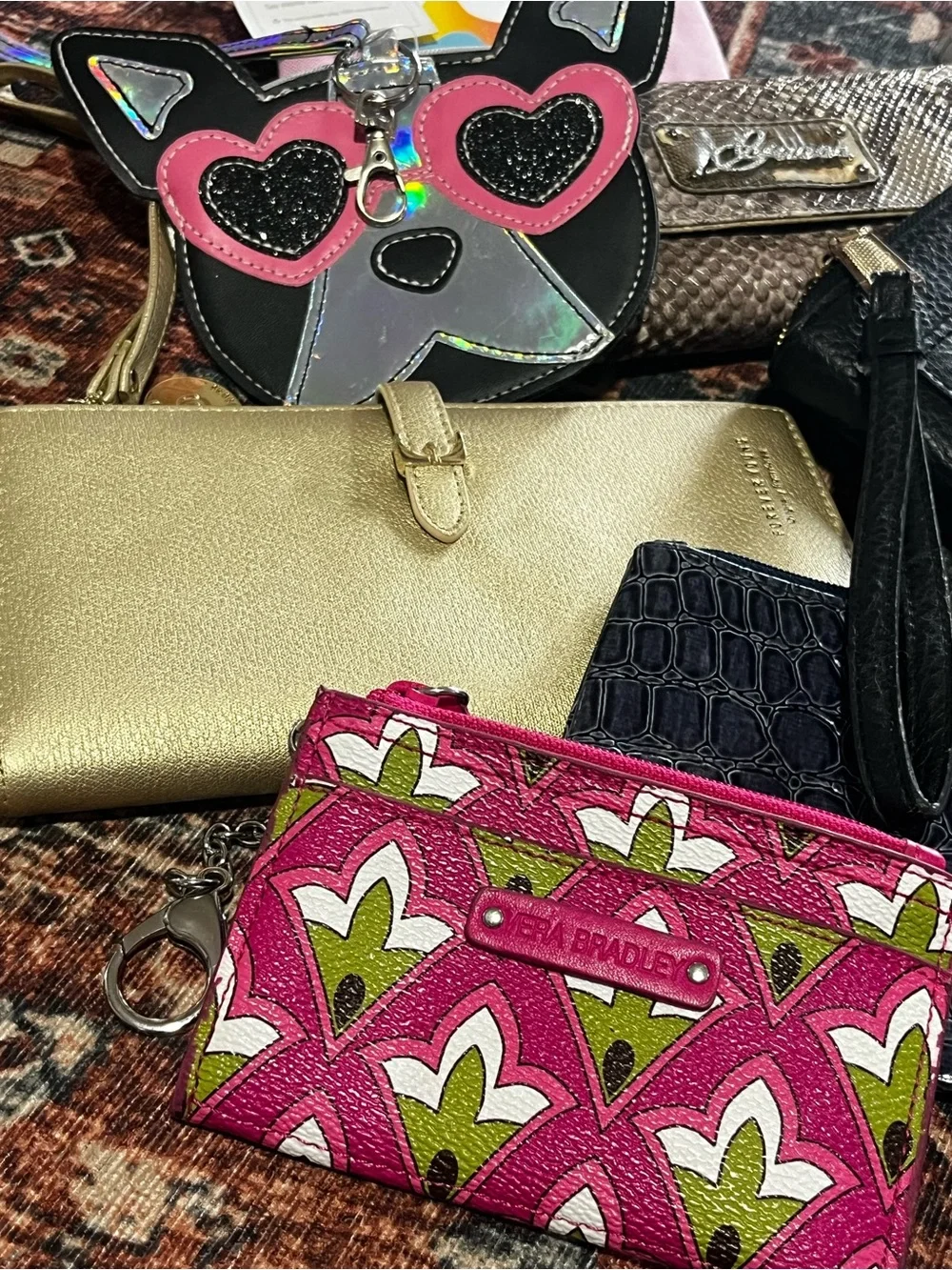 Wallet Lot - Pink, Black, Brown, Gold & Multicolor EUC some NWT - Picture 2 of 6